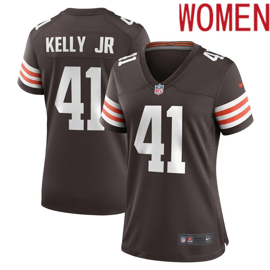 Women Cleveland Browns #41 John Kelly Jr. Nike Brown Game Player NFL Jersey->women nfl jersey->Women Jersey